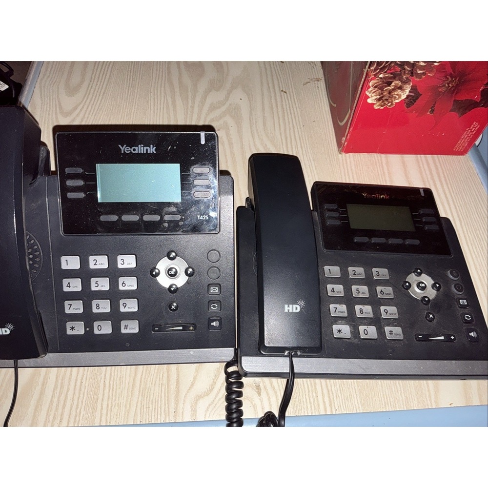 Lot of‎ TWO (2) Yealink T42S SIP-T42S office display phones